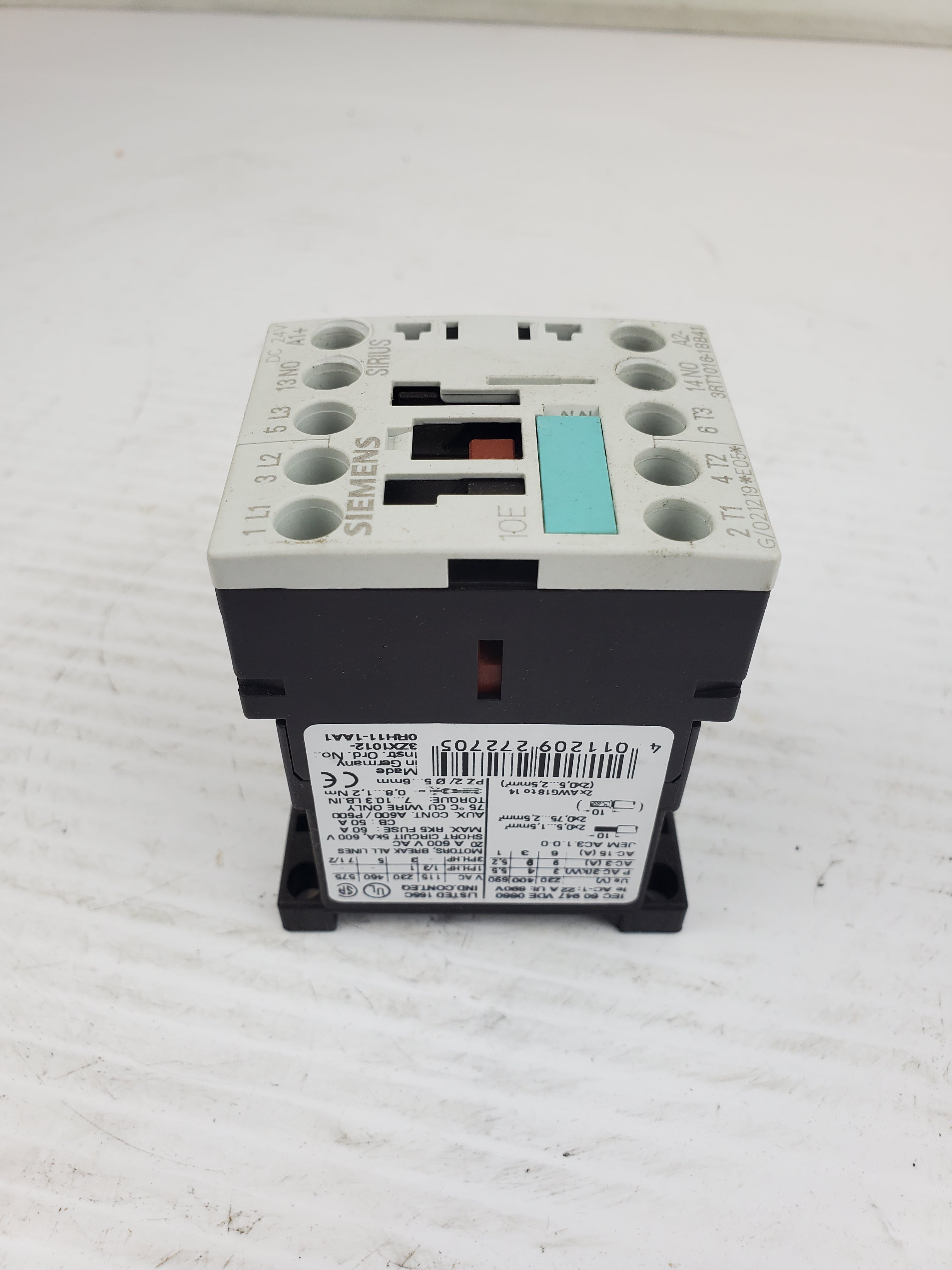 Siemens 3RT1016-1BB41 Contactor G/021219*E05* DC 24V