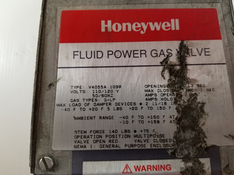 Honeywell V4055A 1098 Fluid Power Gas Valve