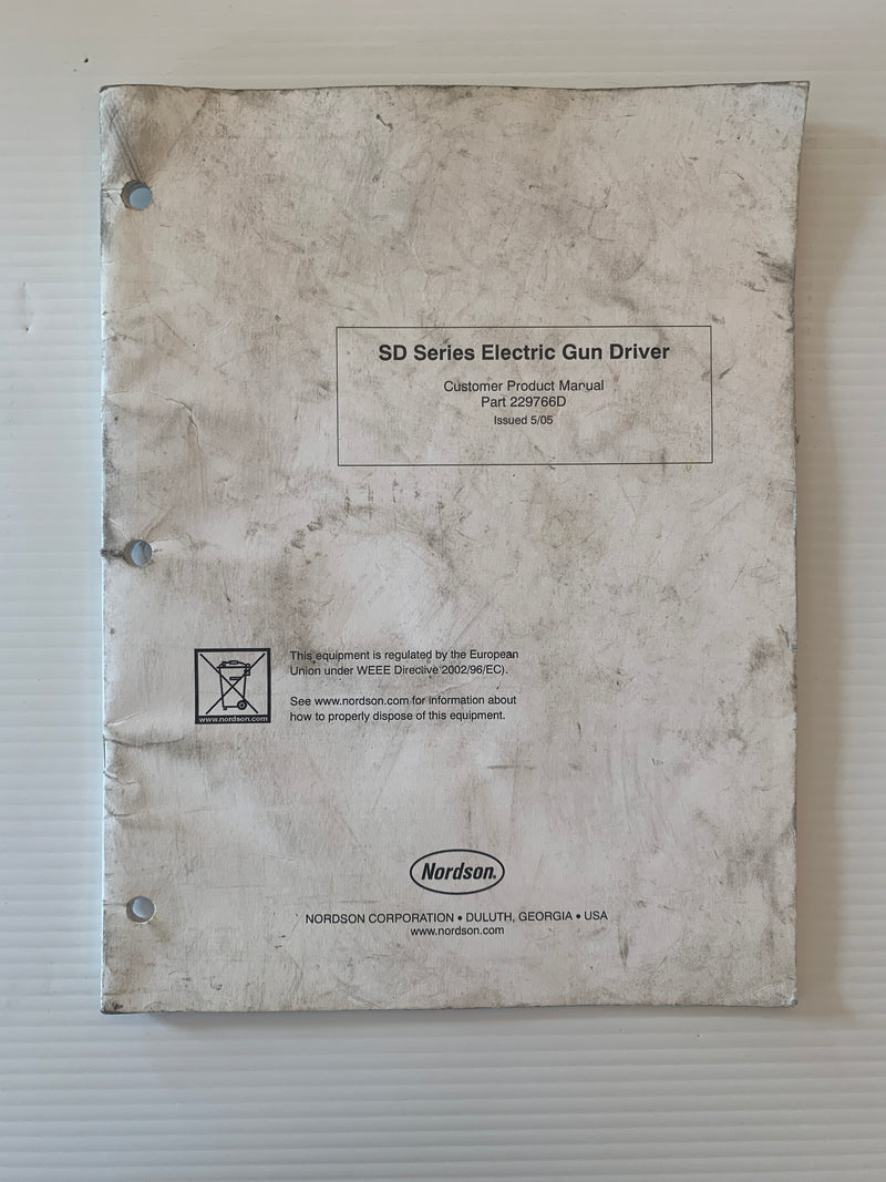 Nordson 229766D SD Electric Gun Driver Product Manual