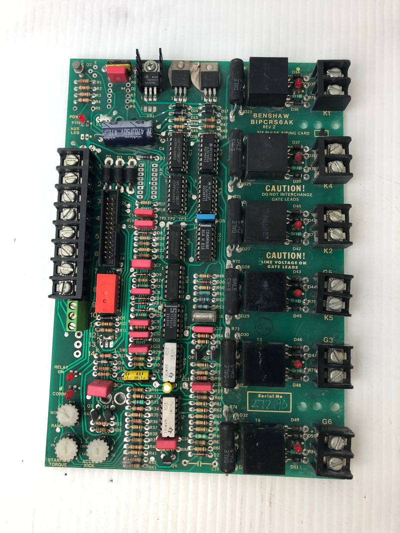 Benshaw BIPCRS6AK Rev 2 Circuit Board Six Pulse Firing Card