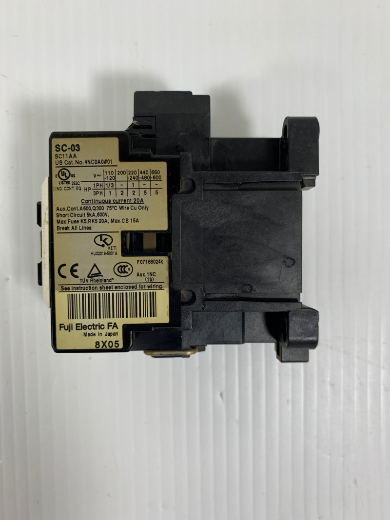 Fuji Electric Contactor SC-03 4NC0A0