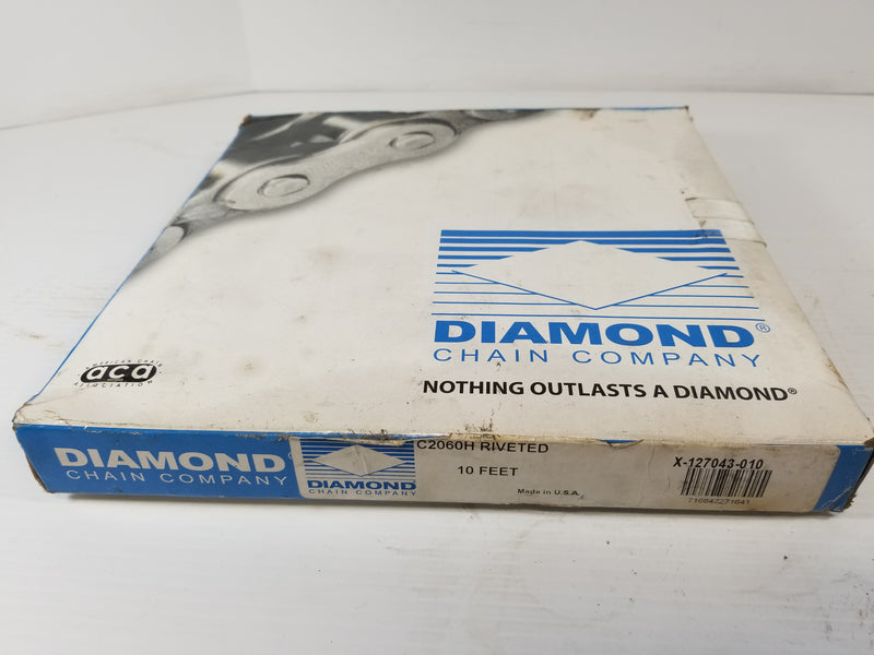 Diamond X-127043-010 C2060H Riveted Roller Chain 10'