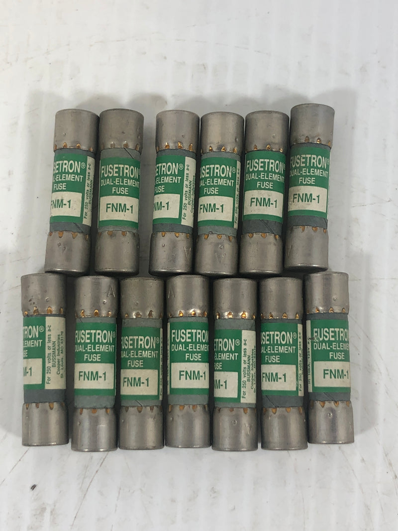 Buss Fusetron Dual Element Fuse FNM-1 Lot of 13