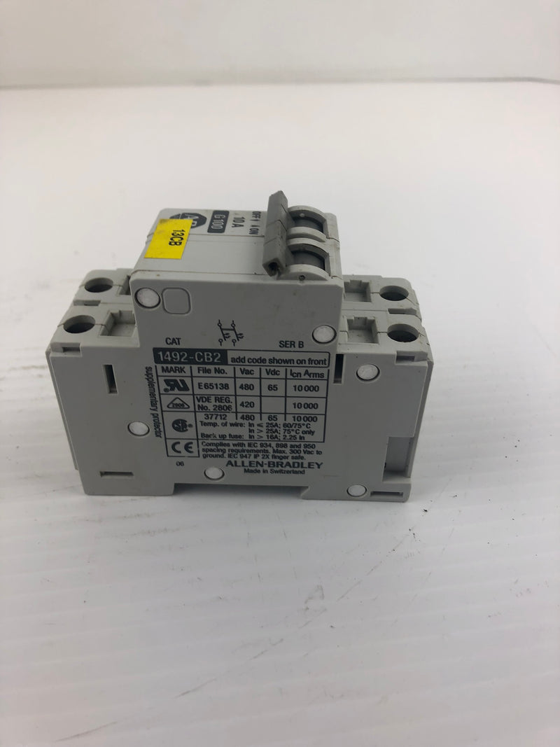 Allen-Bradley 1492-CB2 G100 Series B Circuit Breaker 10A 2 Pole