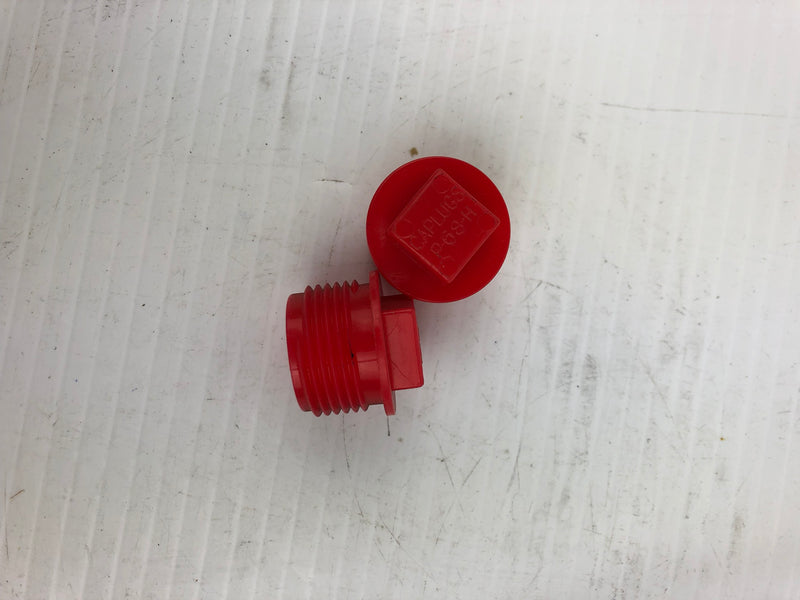 Caplugs P-68-H 3/4" Threaded Square Red Pipe Plug - Lot of 2