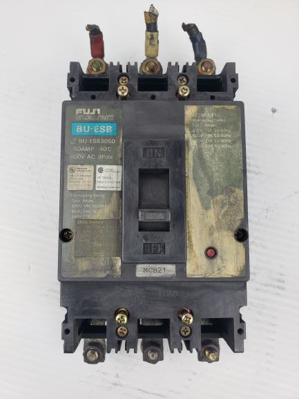 Fuji Electric BU-ESB3050 50AMP 40C 600V AC 3 Pole Circuit Breaker
