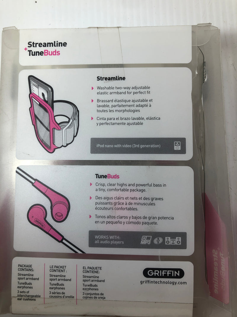 Griffin Streamline TuneBuds iPod Nano Pink Sports Band