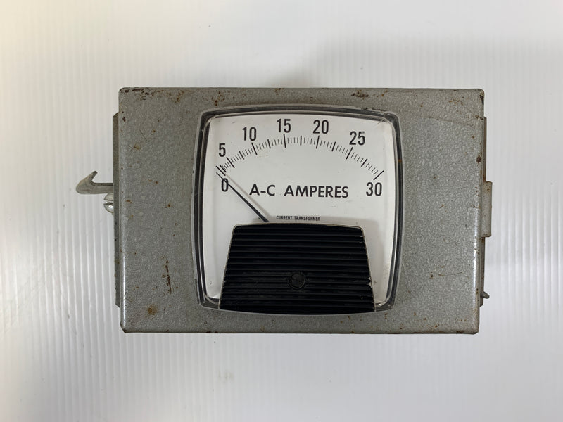 AC Amperes 0-30 Panel Meter with Electrical Box