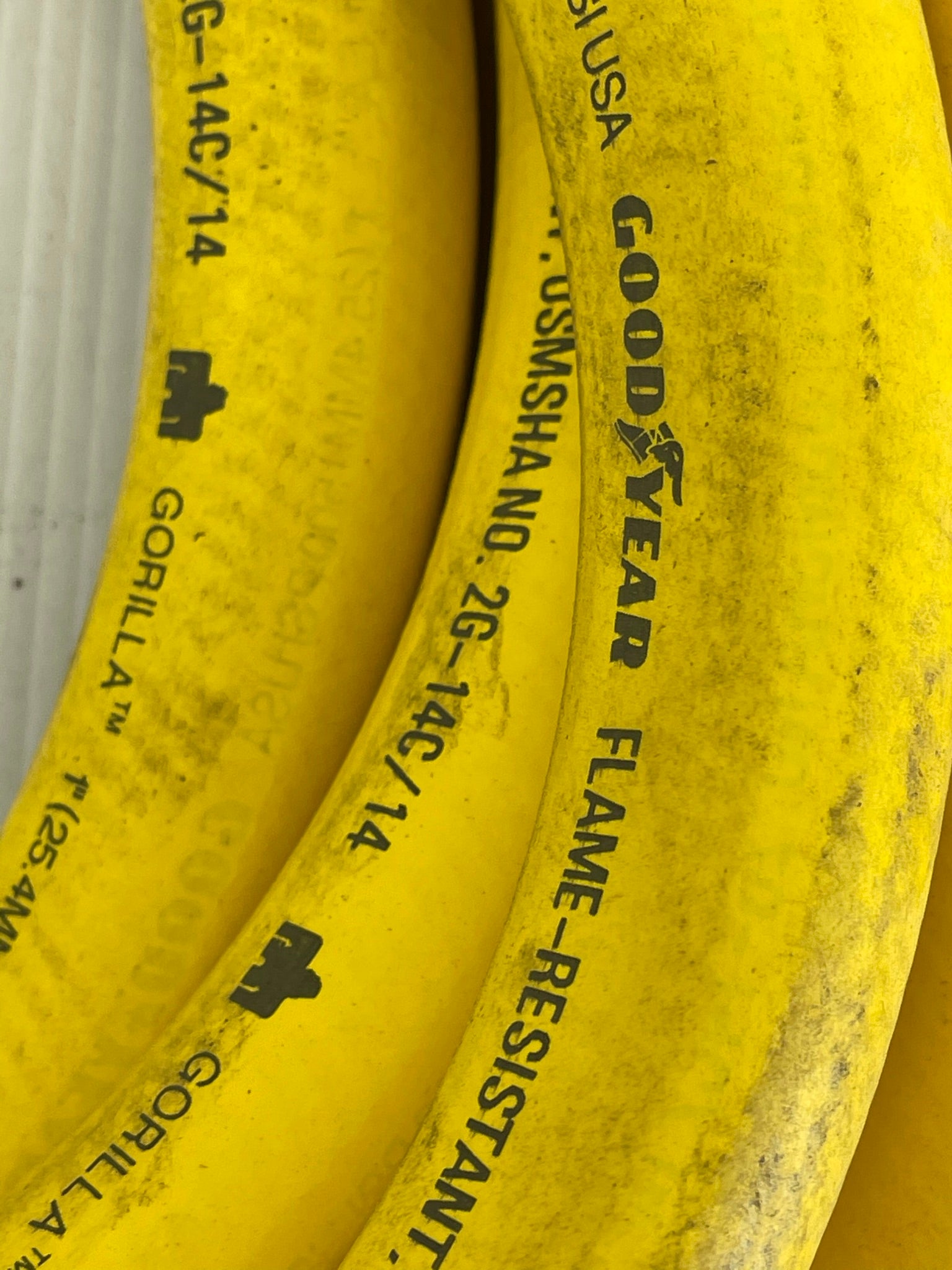Goodyear Hose USMSHA No. 2G-14C/14 Flame Resistant with Fitting M16-16 ~25’ Long