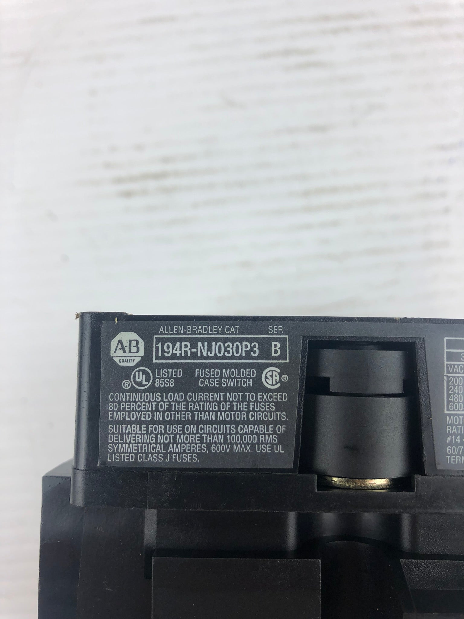 Allen-Bradley 194R-NJ030P3 Series B 3 Pole Disconnect Switch