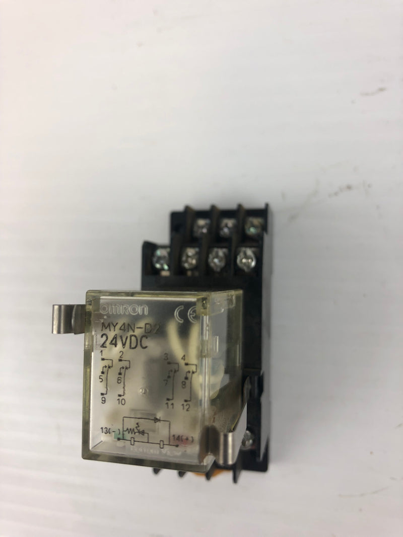 OMRON MY4N-D2 Relay with Base 1716YF 24V DC