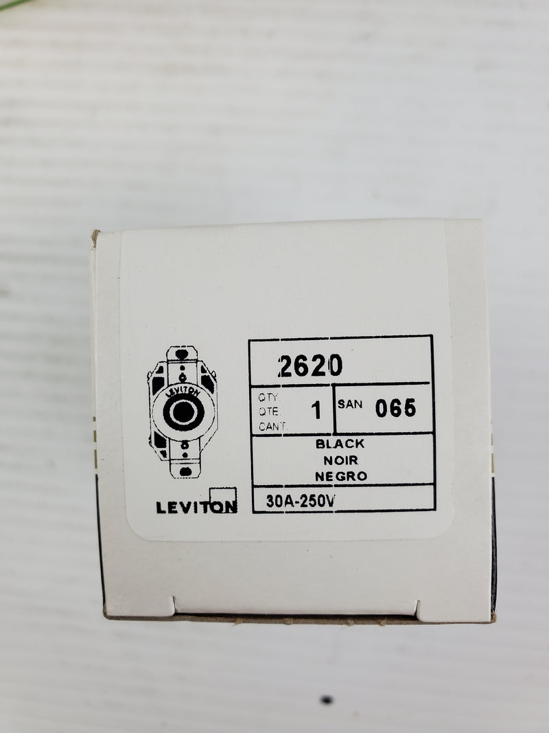 Leviton 2620 Black 2-P 3-W Single Lock Receptacle Ground (Box of 10)