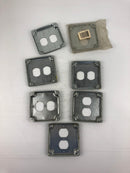 Duplex Receptacle Cover Square Metal - Lot of 7