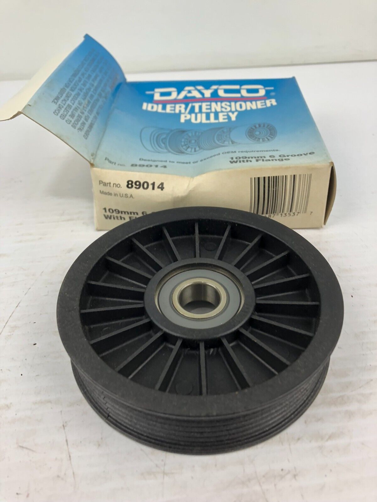 Dayco 89014 No Slack Idler/Tensioner Pulley 109mm 6 Groove with Flange