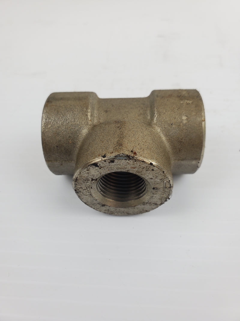 Steel A182T304L Three - Way Socket Weld Fitting 39mm Outer - 17mm Inner