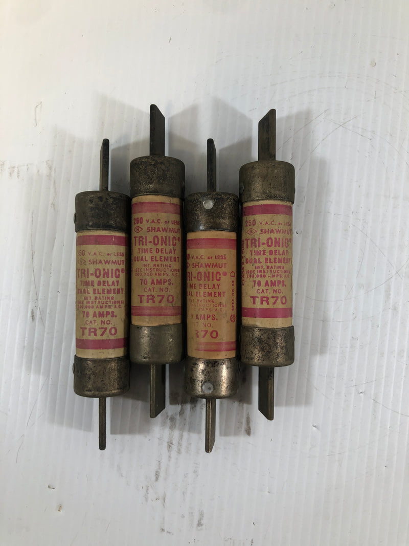 Shawmut Tri-Onic Time Delay Fuse TR70 Class K5 Lot of 4