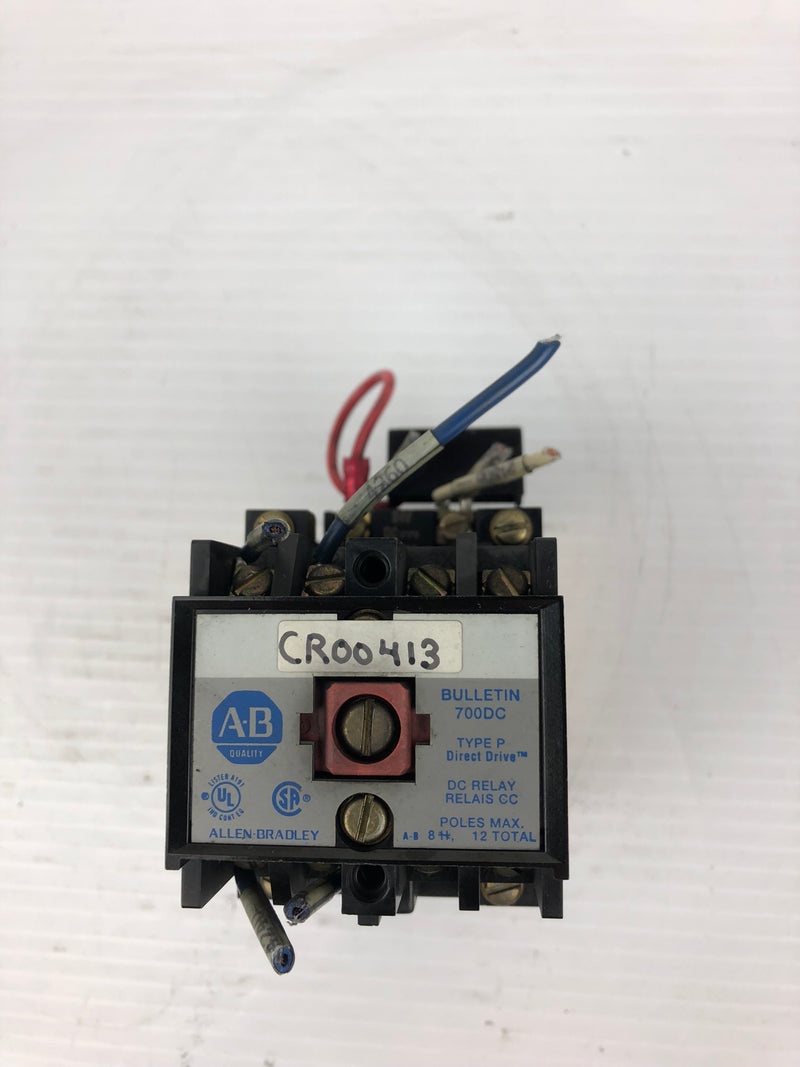 Allen-Bradley 700DC-P400Z24 Series A DC Relay with 70 accessory 700-N24 Series B