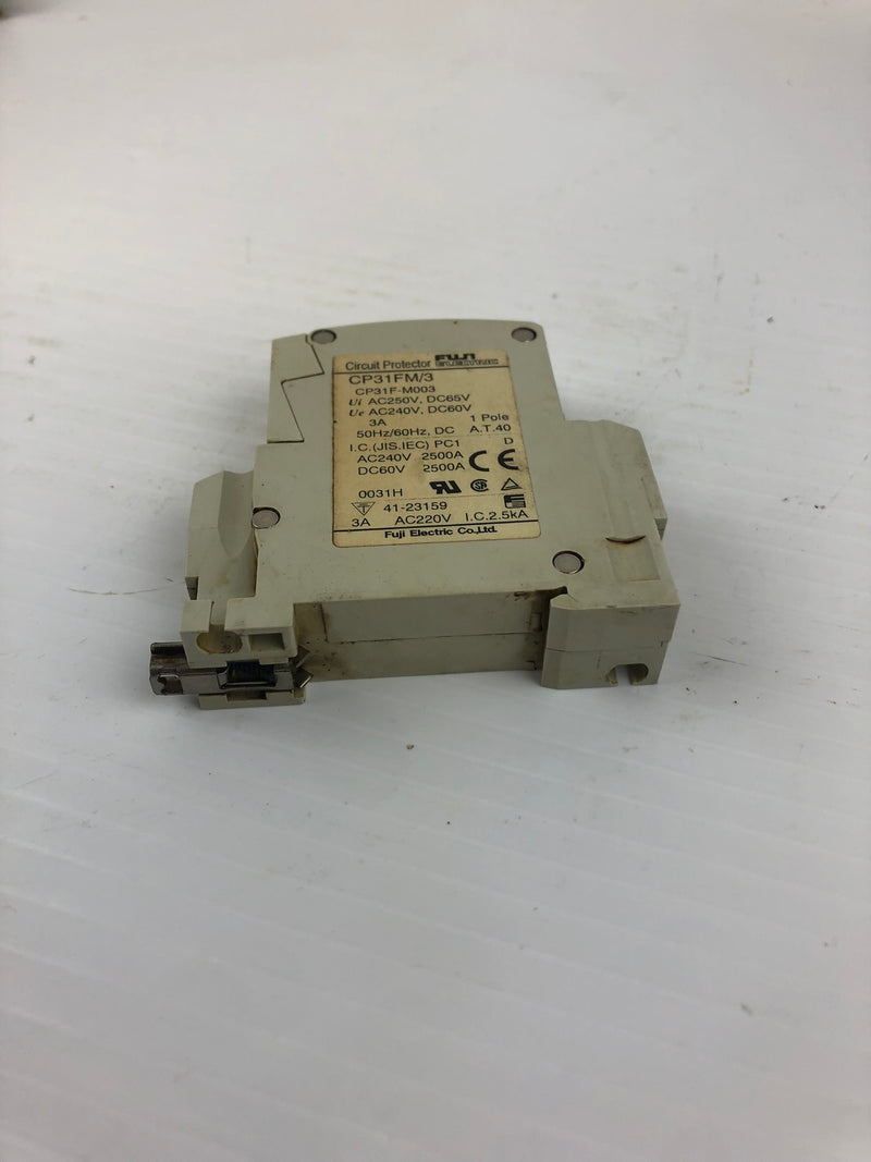 Fuji Electric CP31FM/3 Single Pole Circuit Protector/Breaker 3A 50/60Hz