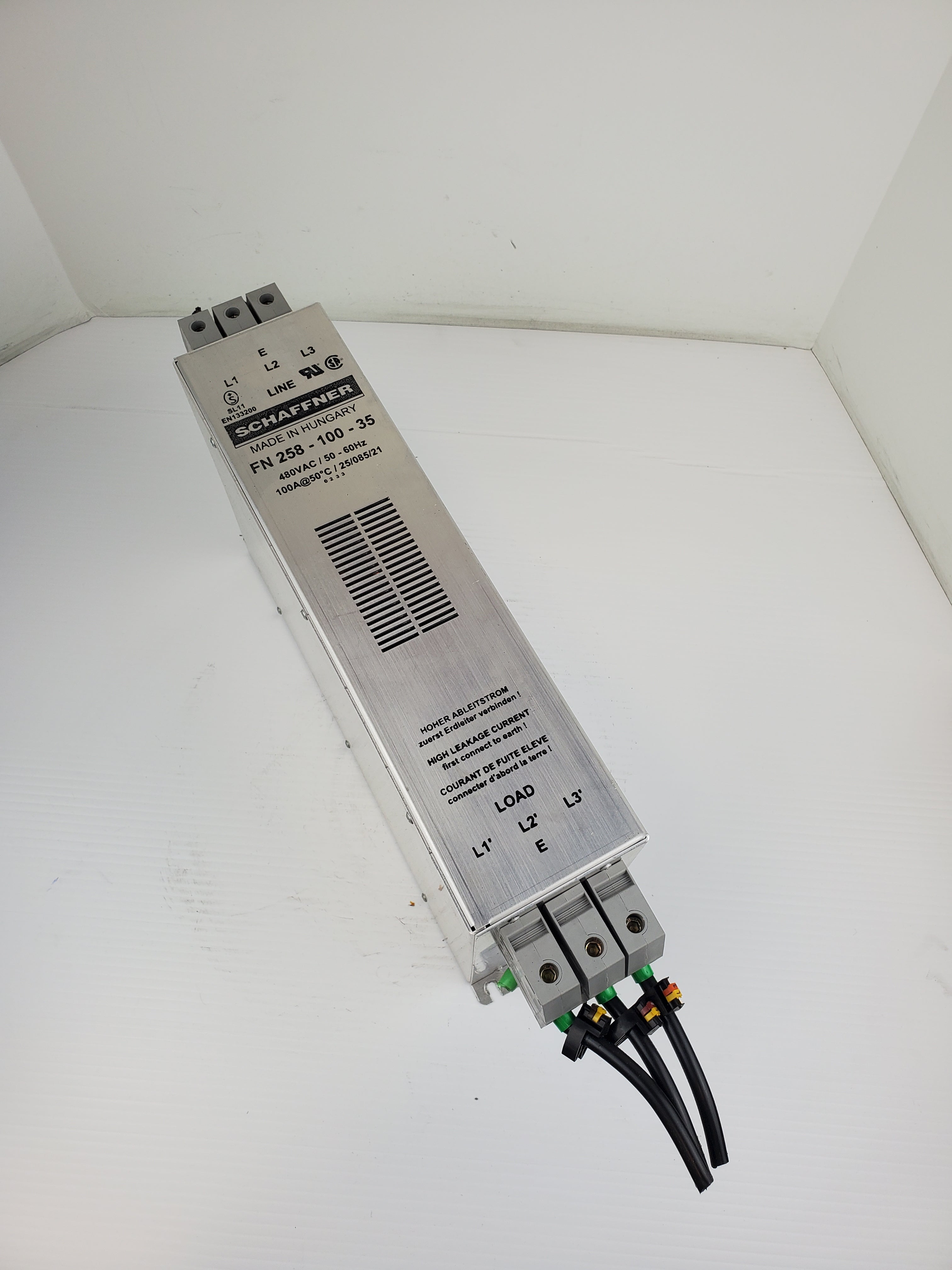 Schaffner FN 258-100-35 Power Line Filter 480VAC/50-60Hz 3 Pole