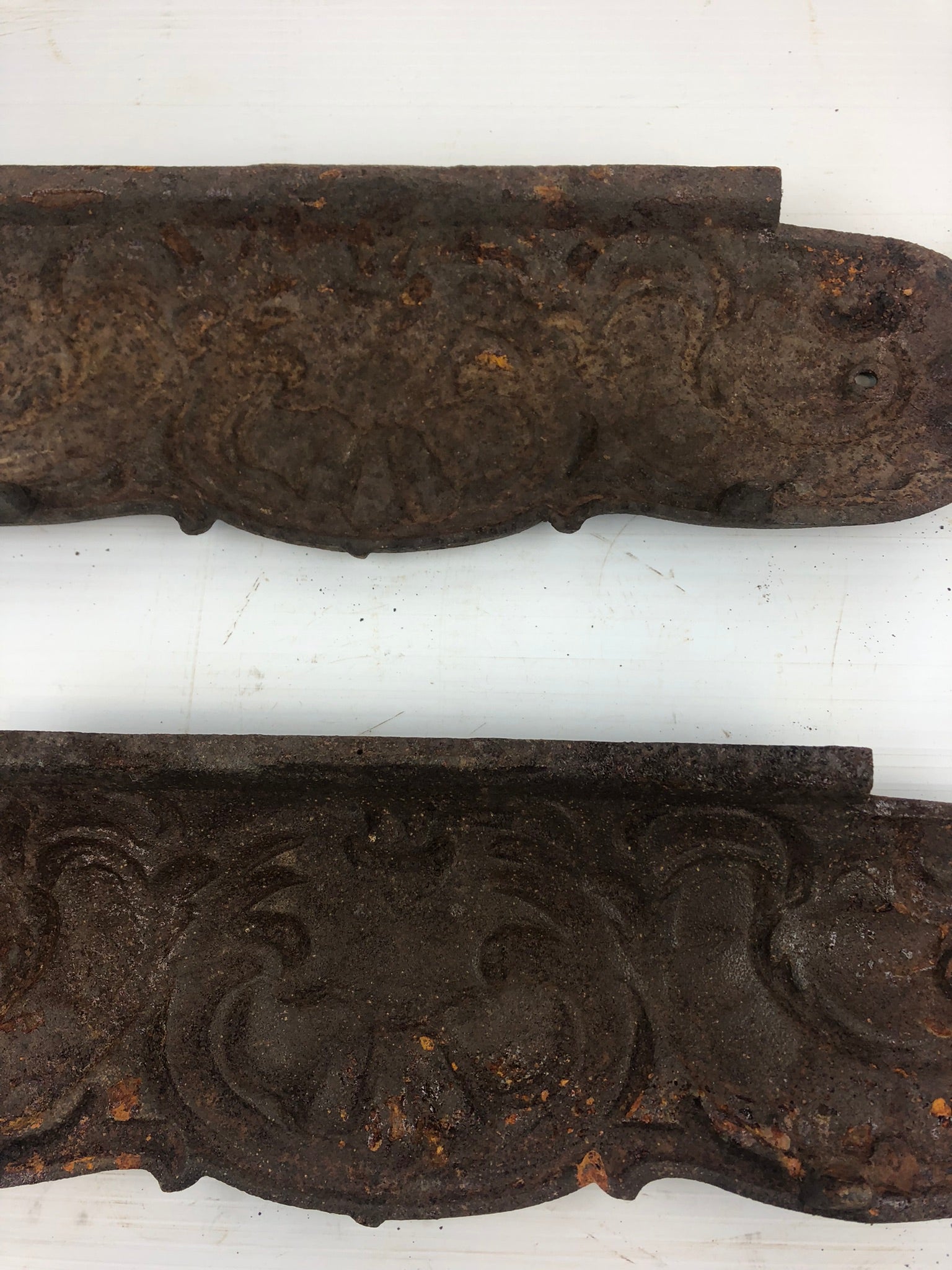 Antique Foster Stoves and Ranges Cast Iron 17" Decorative Panel (Lot of 2)