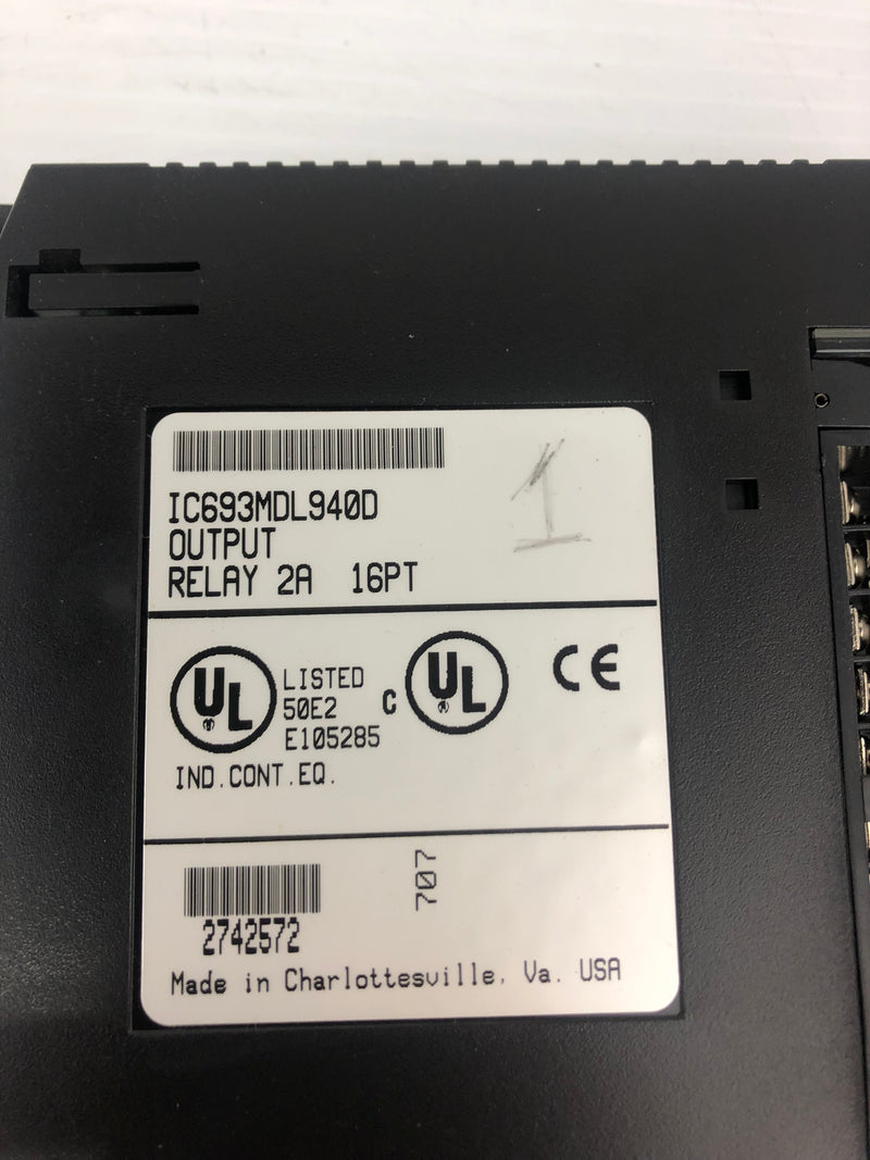 Fanuc IC693MDL940D Output Module Relay 2A 16PT - With Door