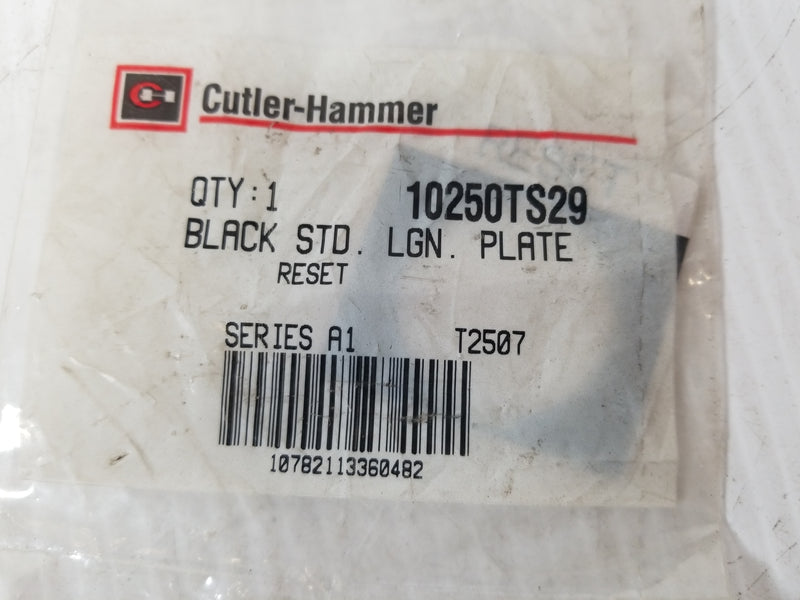 Cutler-Hammer 10250TS29 Pushbutton Accessory Plate Reset