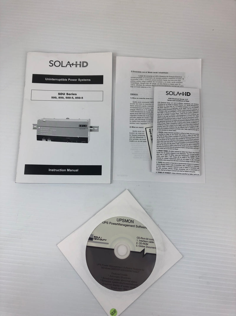 Sola Industrial Uninterruptible Power Systems CD-ROM Kit