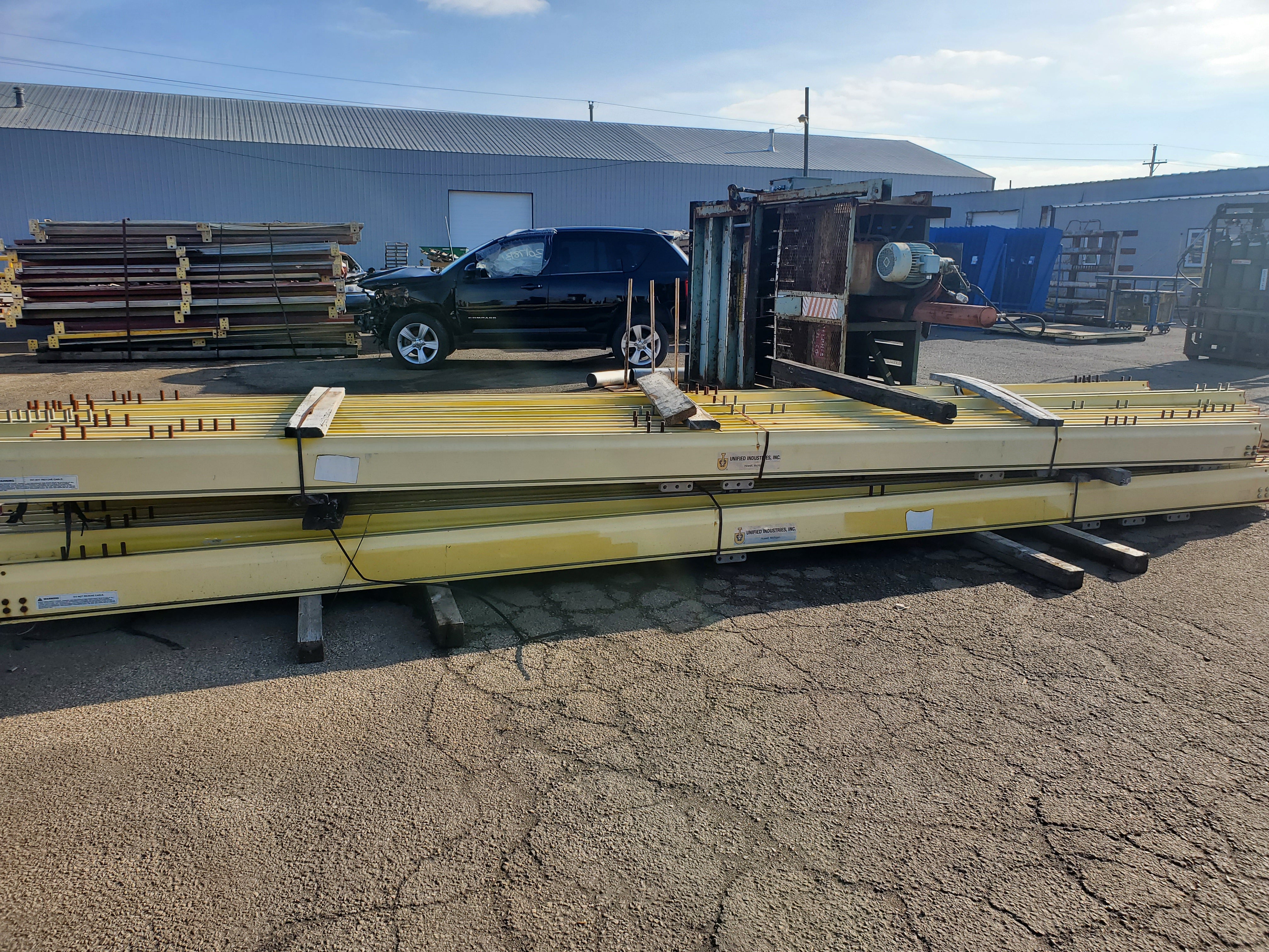 Unified Industries Yellow Overhead Crane Beams 20' Long