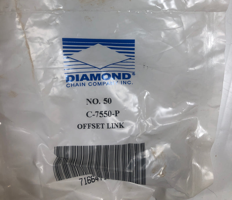 Diamond Chain Company N0. 50 C-7550-P Offset Link (Lot of 3)