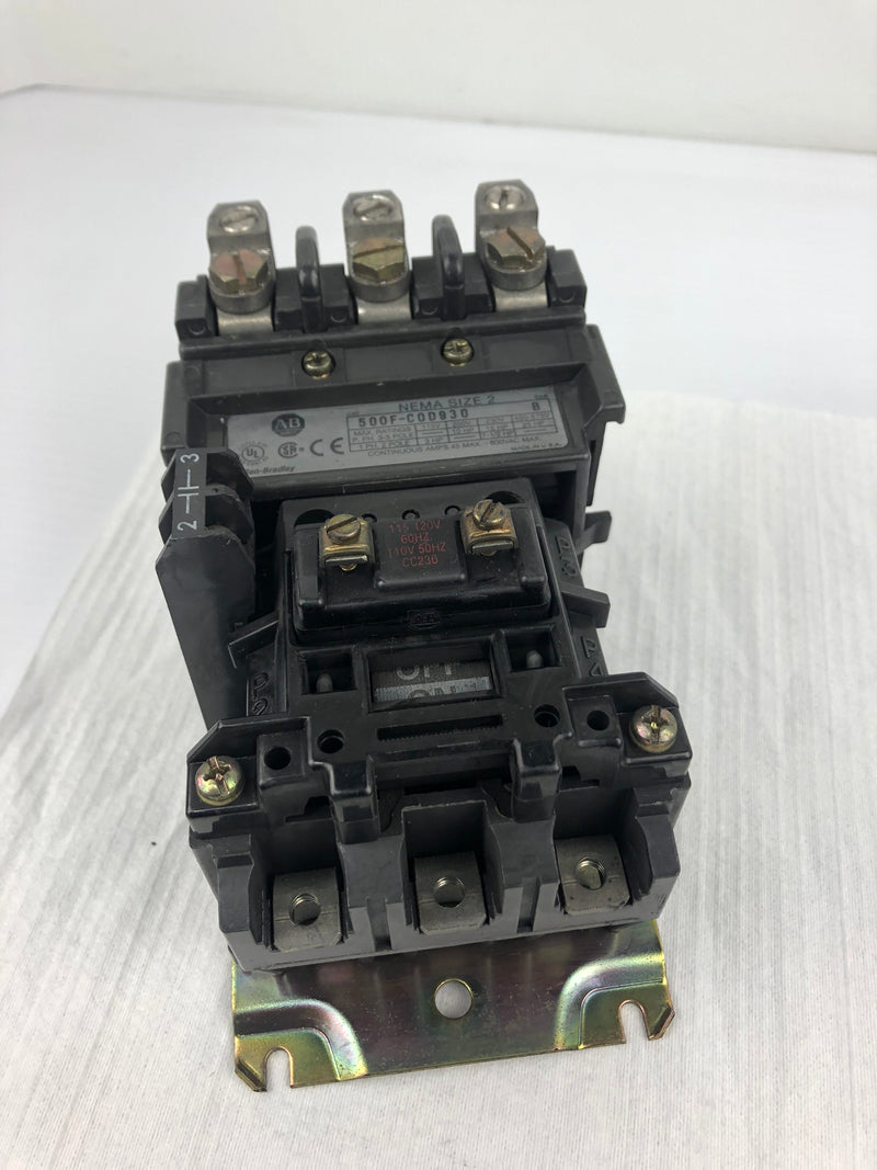 Allen Bradley 500F-C0D930 Contactor Nema Size 2 Series B