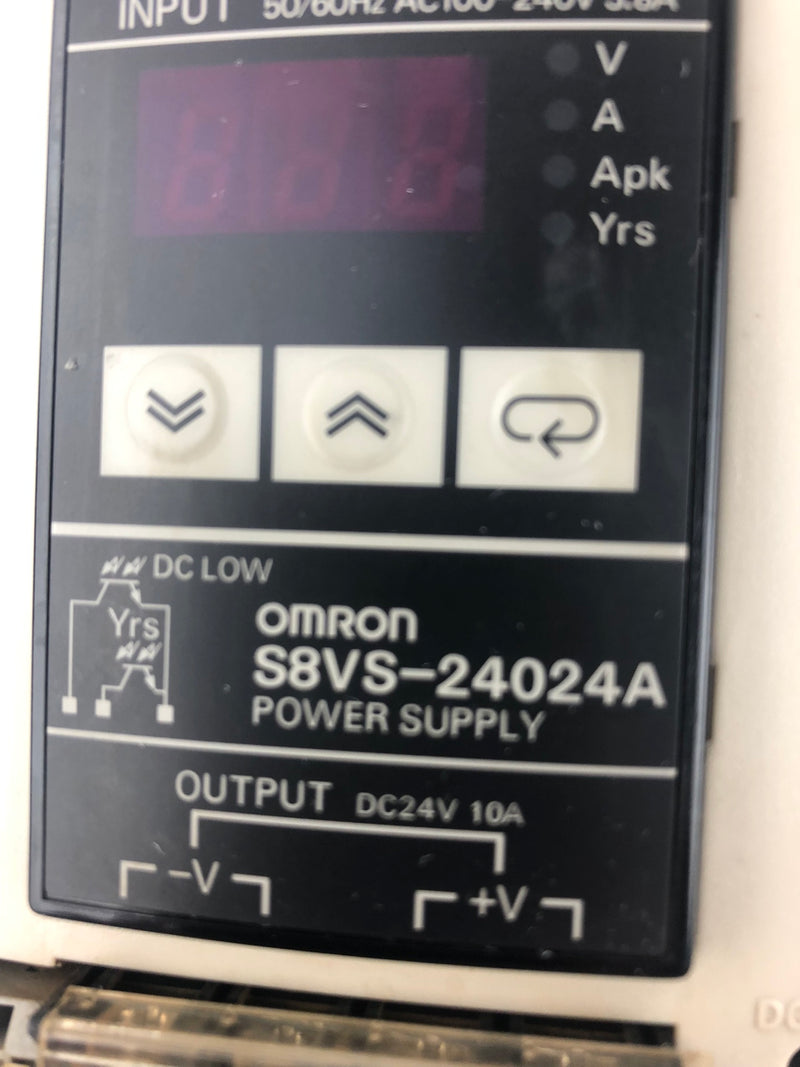 Omron S8VS-24024A Power Supply Input 50/60Hz AC100-240V 3.8A Output DC24V 10A