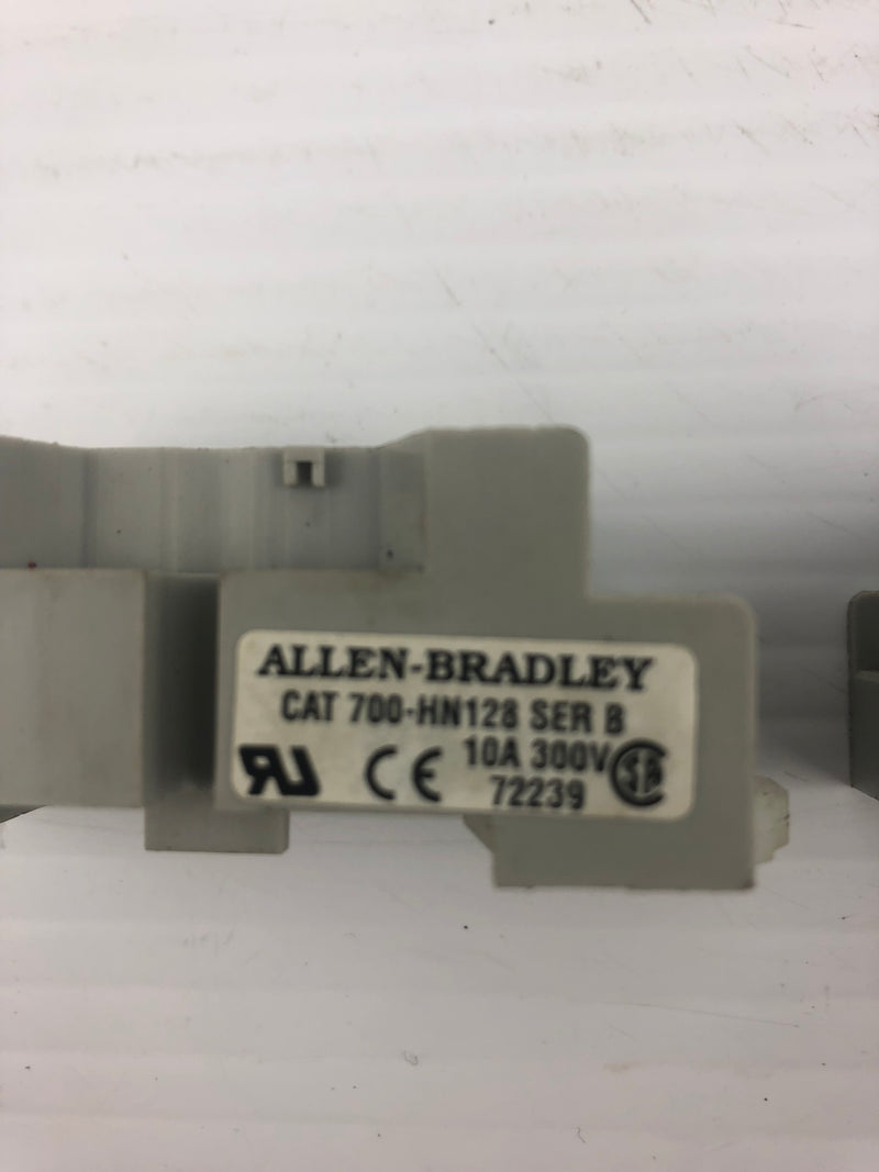 Allen-Bradley 700-HN128 Series B 10A-300V Relay Socket (Lot of 2)