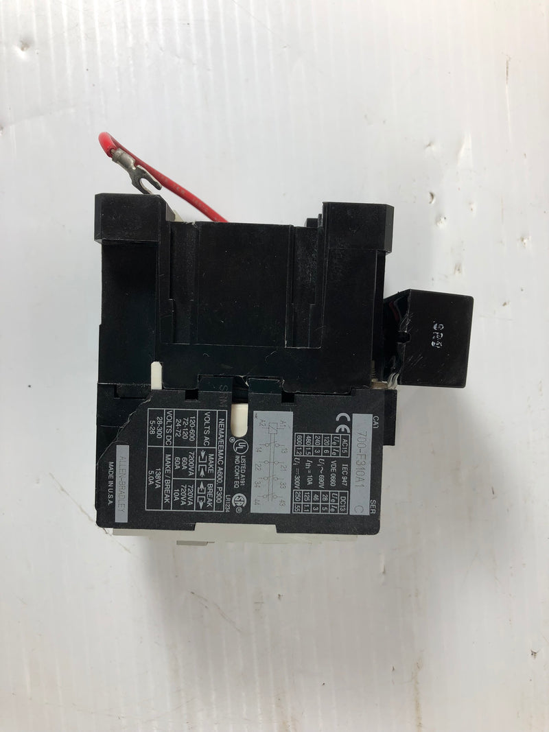 Allen-Bradley 700-F310A1 Series C Control Relay with 199-FSMA1 Ser B