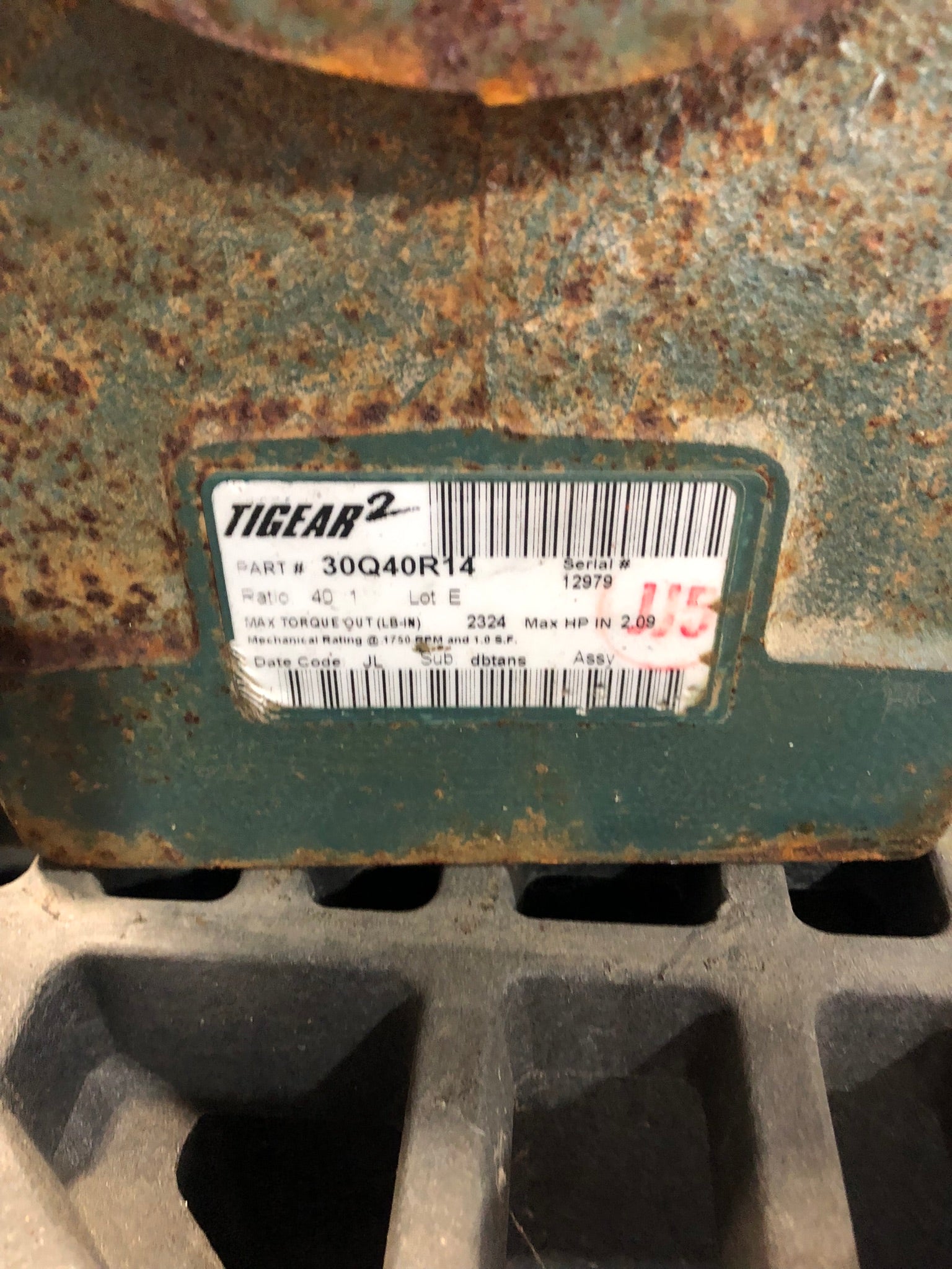 TIGEAR 30Q40R14 Gear Box Reducer Ratio 40