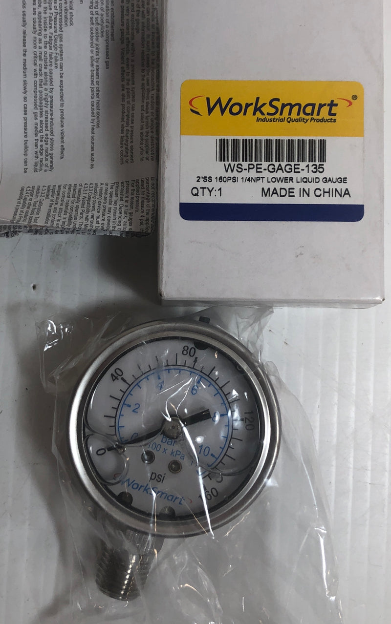 WorkSmart 160 PSI Gauge WS-PE-GAGE-135