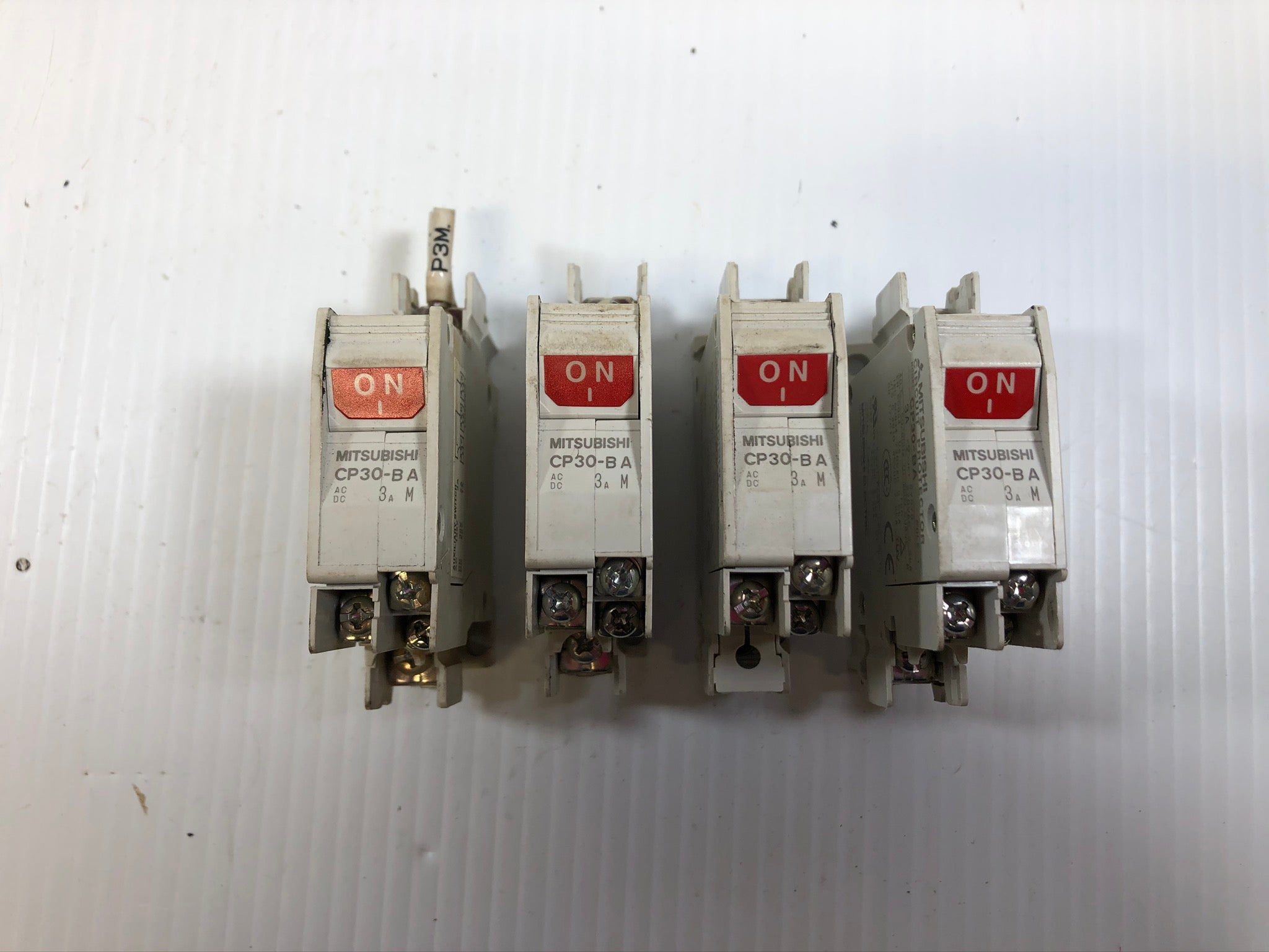 Mitsubishi CP30-BA Circuit Protector 3A 1P 220VAC 2.5kA 50/60 Hz - Lot of 4