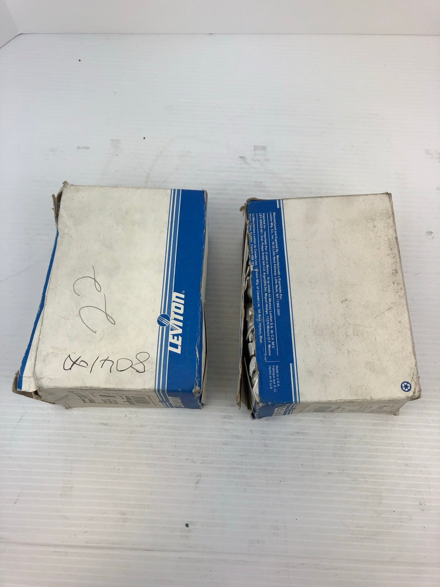 Leviton 80401-A Almond Decor Wall Plates Flush GFI-GFCI Lot of 2
