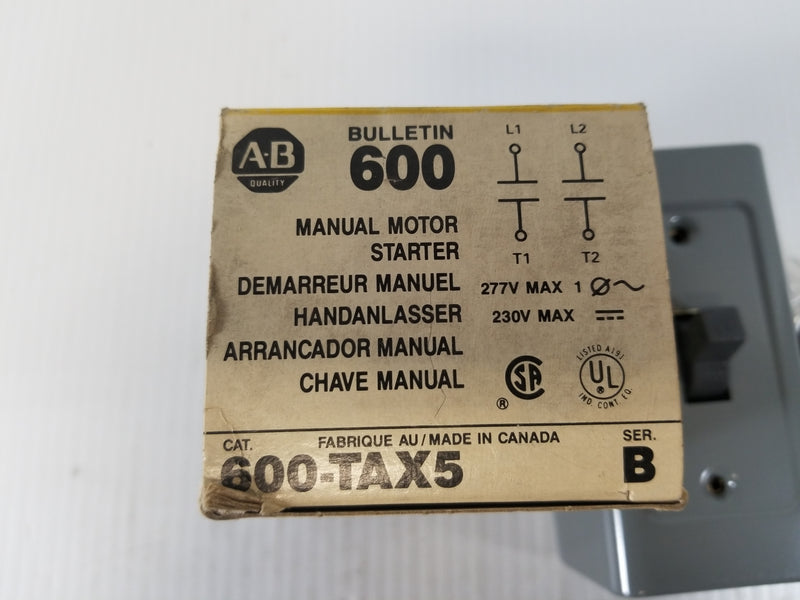 Allen-Bradley 600-TAX5 Manual Motor Starter