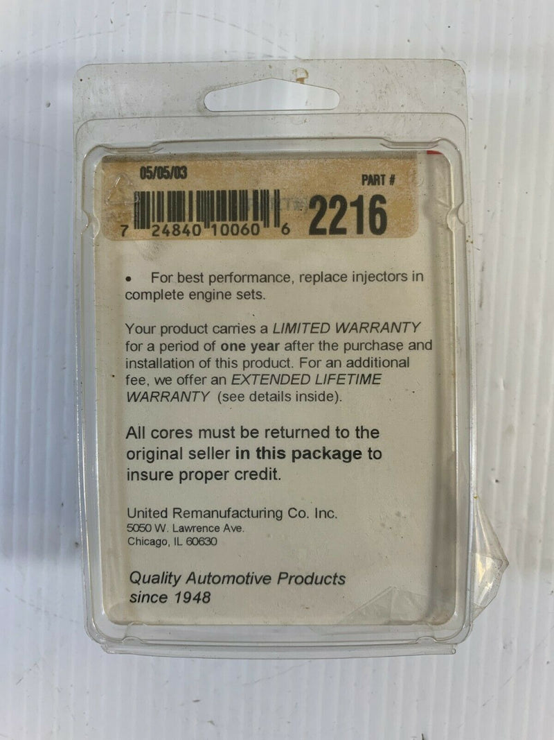 United Manufacturing Remanufactured Fuel Injector 2216