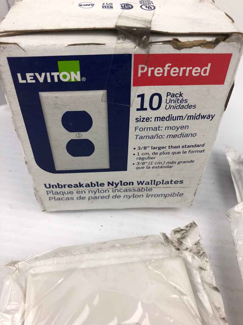 Leviton M52-PJ8-WM White Wall Plate - lot of 7