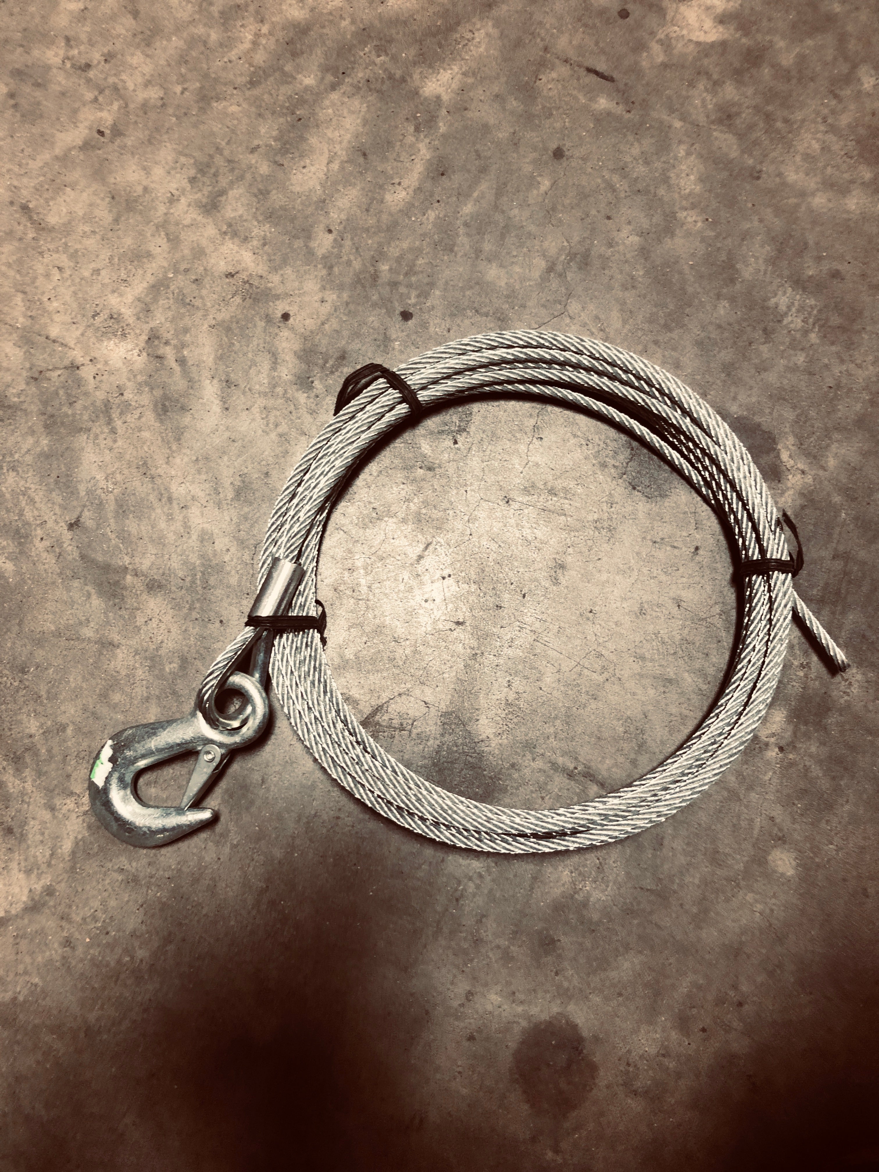Boat Trailer Winch Cable 7/32 with Hook 25' Long Steel