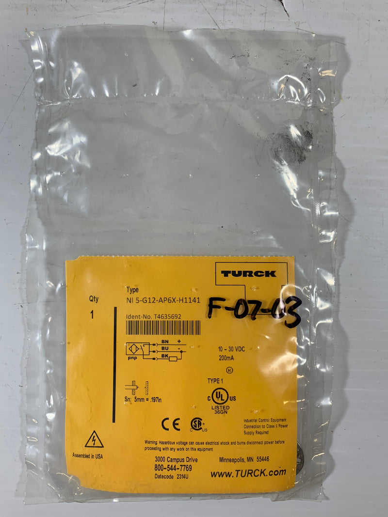 Turck Proximity Sensor NI 5-G12-AP6X-H1141