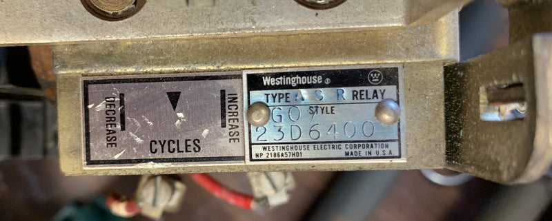 Westinghouse Relay 23D6400 Coil L427674G01