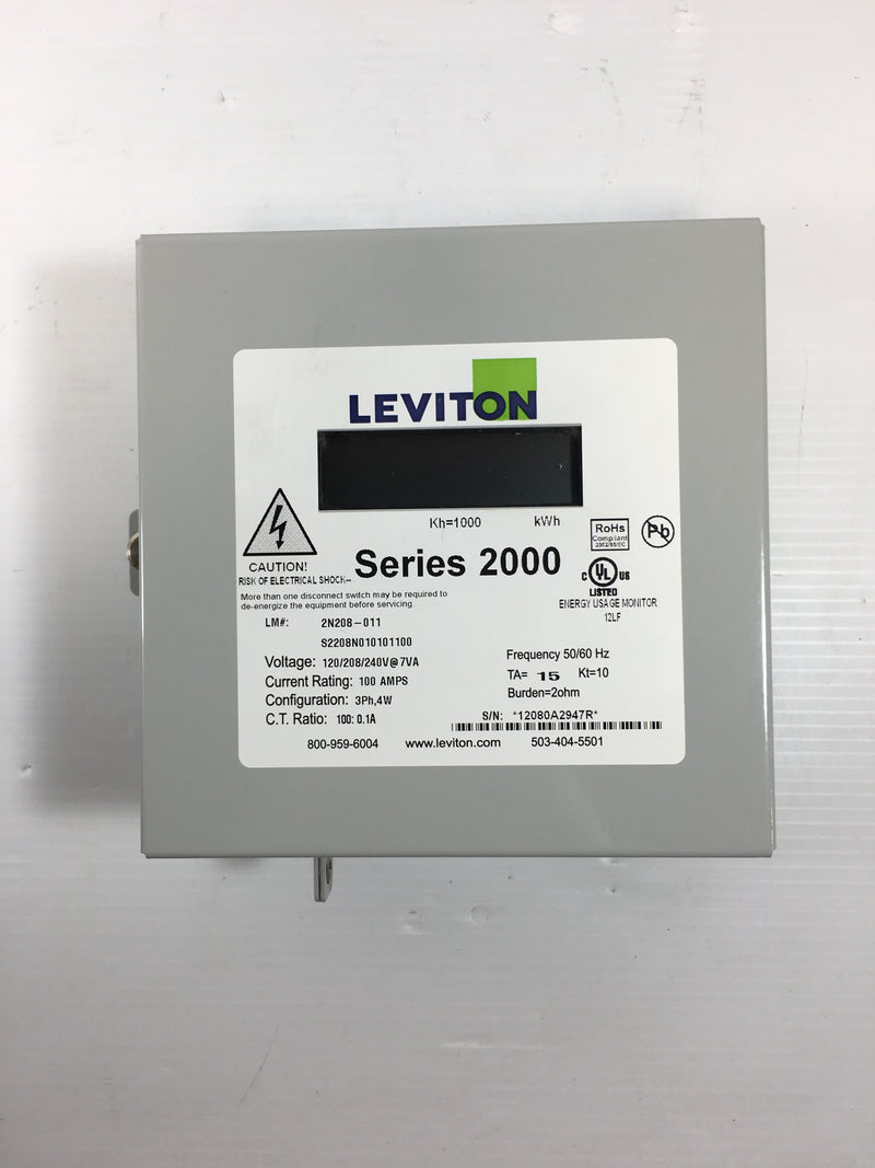 Leviton 2N208-011 Sub-Meter Series 2000 Three Element Meter
