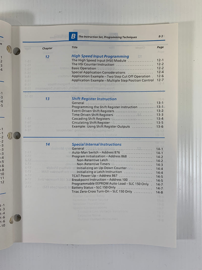 Allen Bradley Bulletin 1745 SLC Programmable Controllers User's Manual