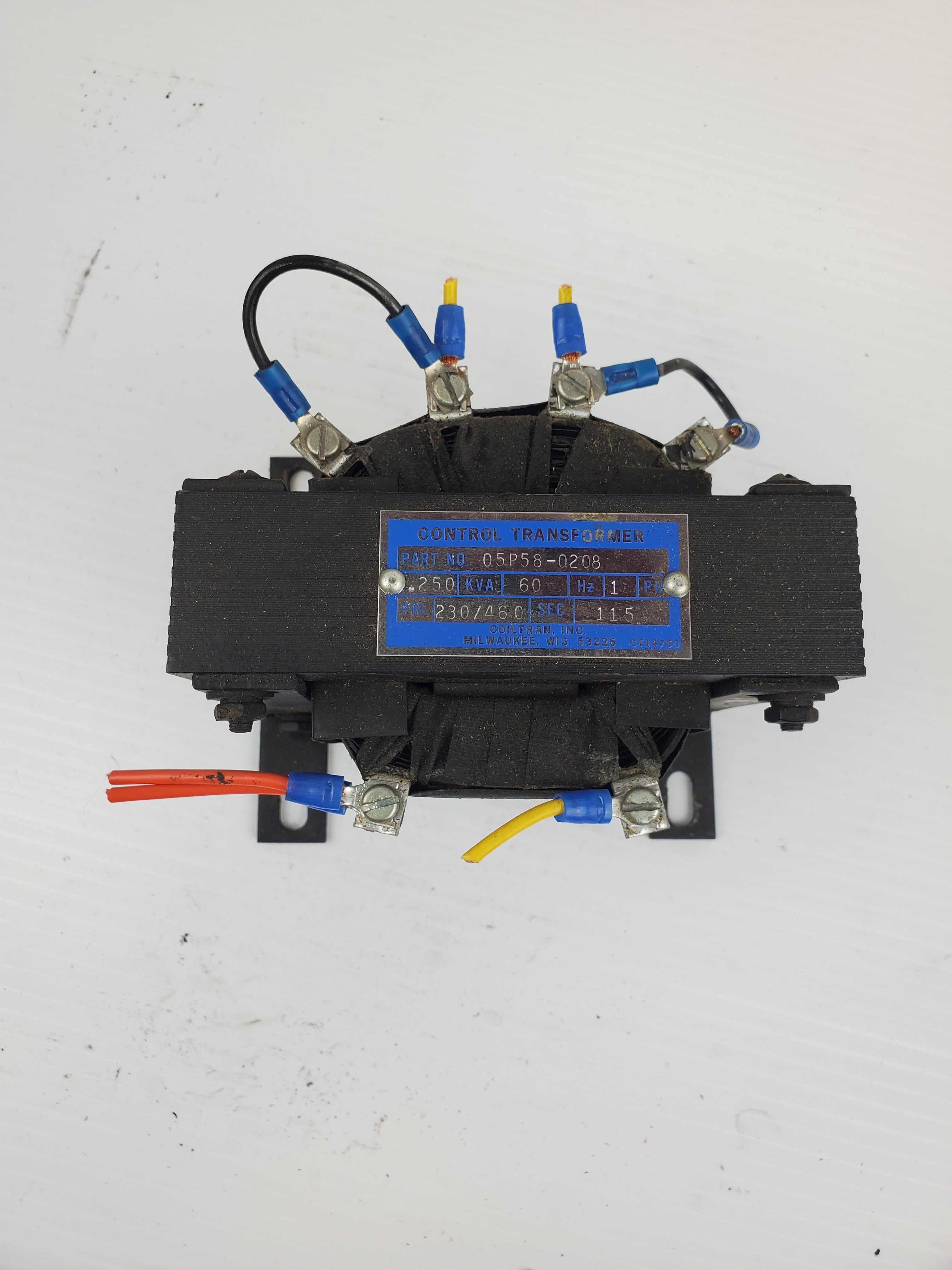 Coiltran Inc 05P58-0208 Control Transformer .250 KVA 60Hz 1 PH
