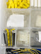 14' X 15" Plastic Storage Box Full of Assorted Electronic Pieces NEW