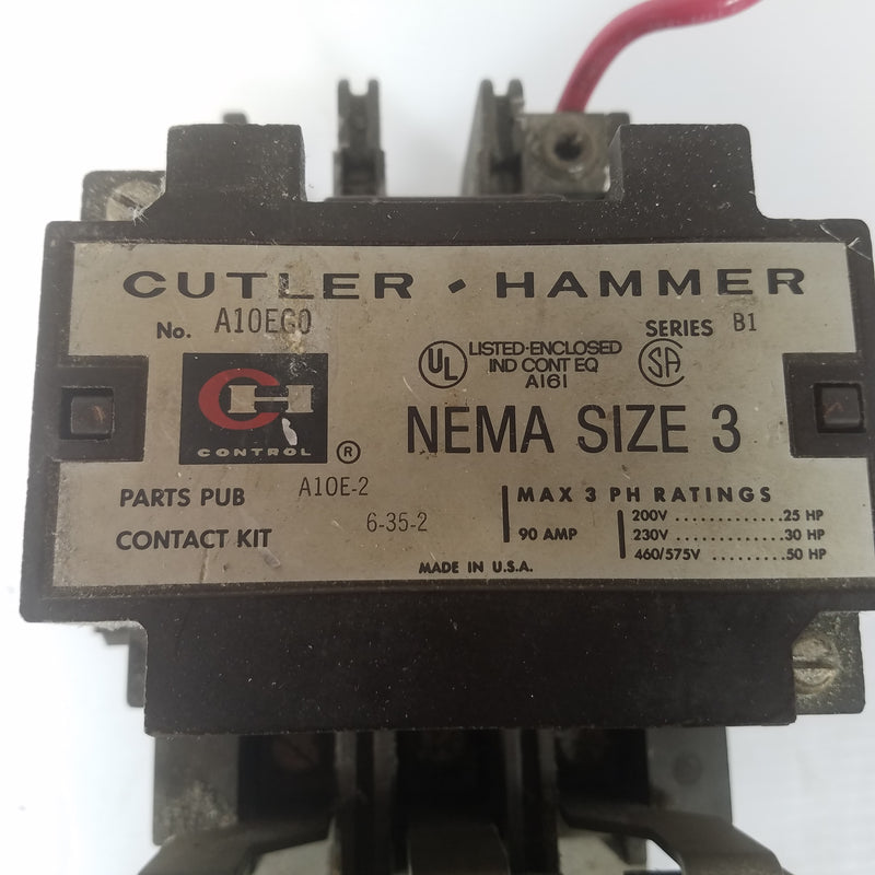 Cutler-Hammer A10EG0 NEMA Size 3 50HP Starter with Overload Relay