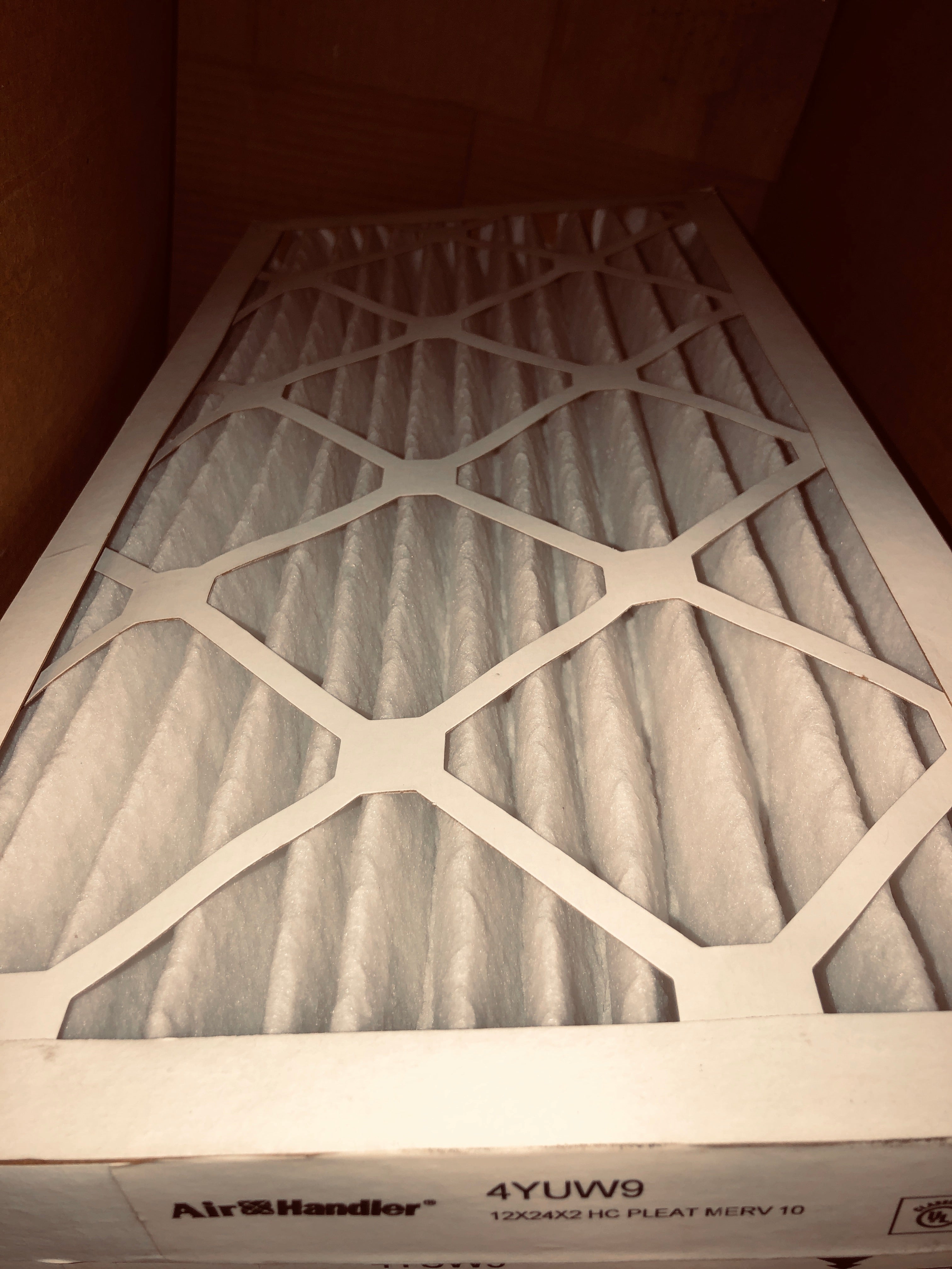 Air Handler Filter 12 x 24 x 2 Pleated Merv 10 4YUW9 (Lot of 7)