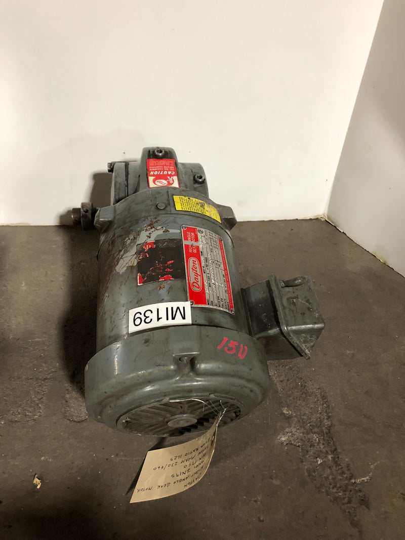 Dayton 3N175 Right Angle Gearmotor 1 HP 3 PH 11.25 Ratio 1750 RPM 230/460V